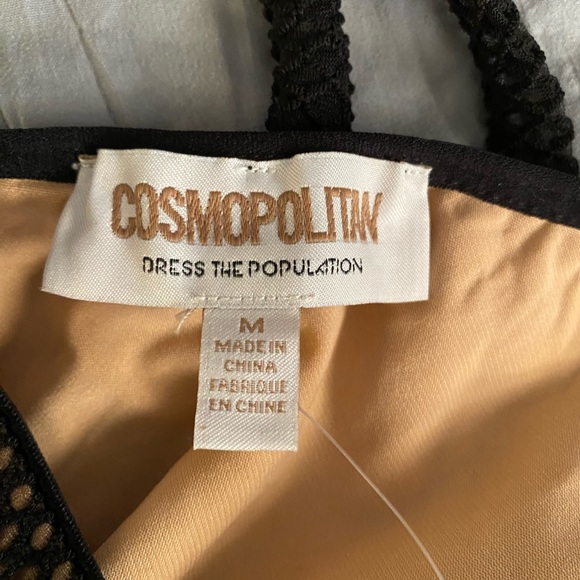 Cosmopolitan Dress The Population Bridgette Mesh Fully lined Deep V body… - Picture 10 of 11